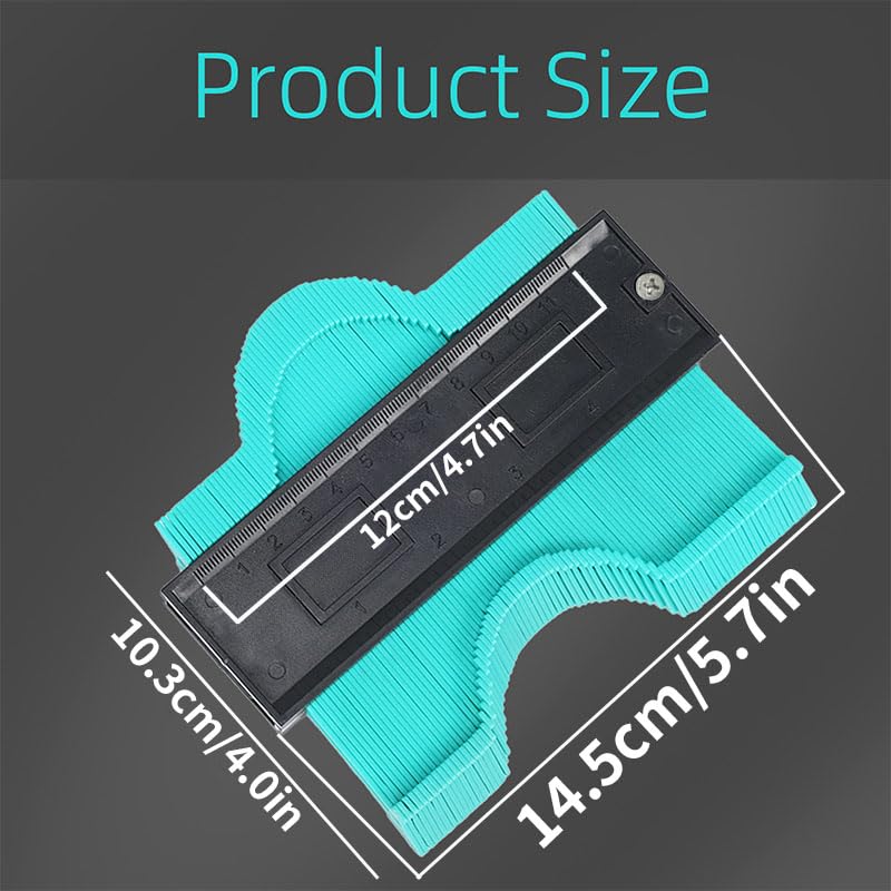 VortecSys Contour Gauge Tool (5 Inch-Green) Irregular Shape Duplicator, Birthday Gifts for Men Dad, Cool Gadgets for Men, Outline Edge Angle Measuring Tool for Woodworking Flooring - Image 2